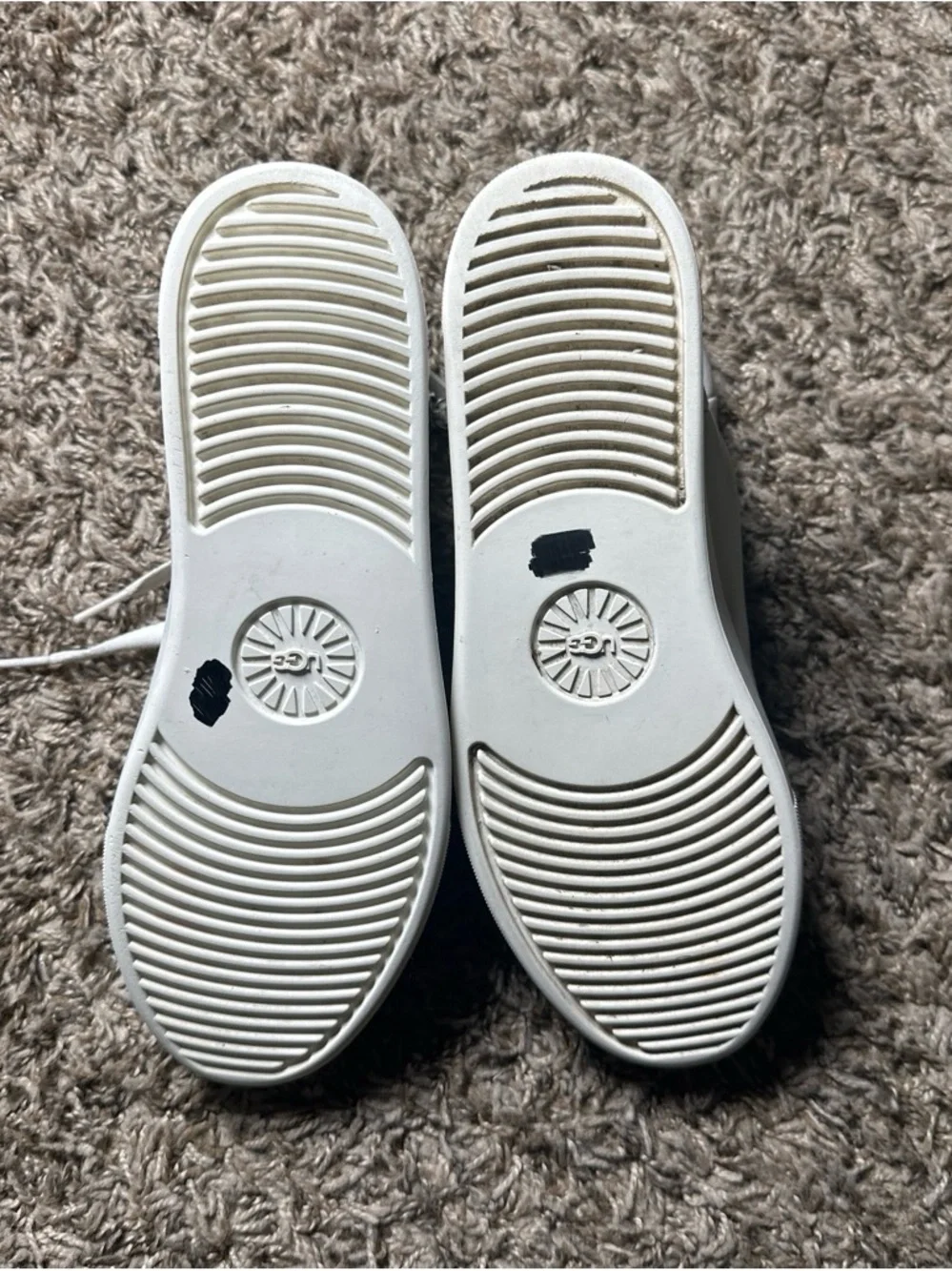 UGG Women's High-Top Lace-Up Sneakers in White With Side Zipper Size 8.5